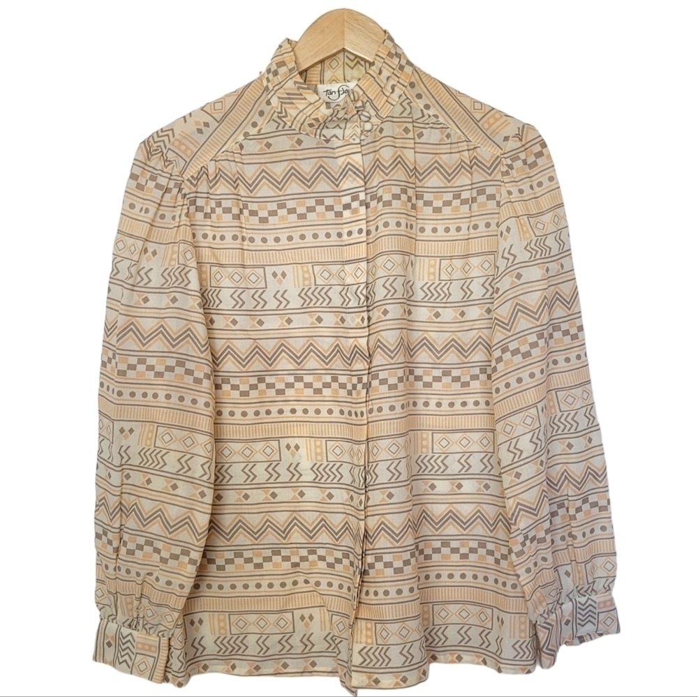 Vintage Abstract Printed Blouse